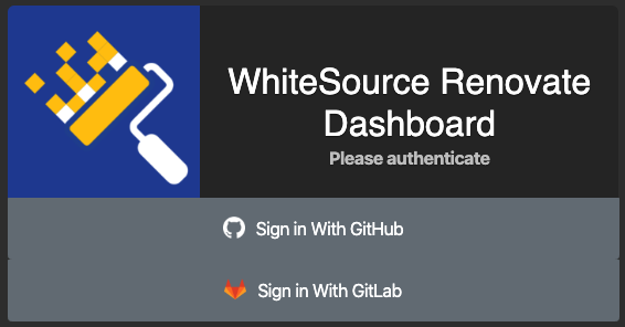 Renovate Dashboard Sign In Screenshot